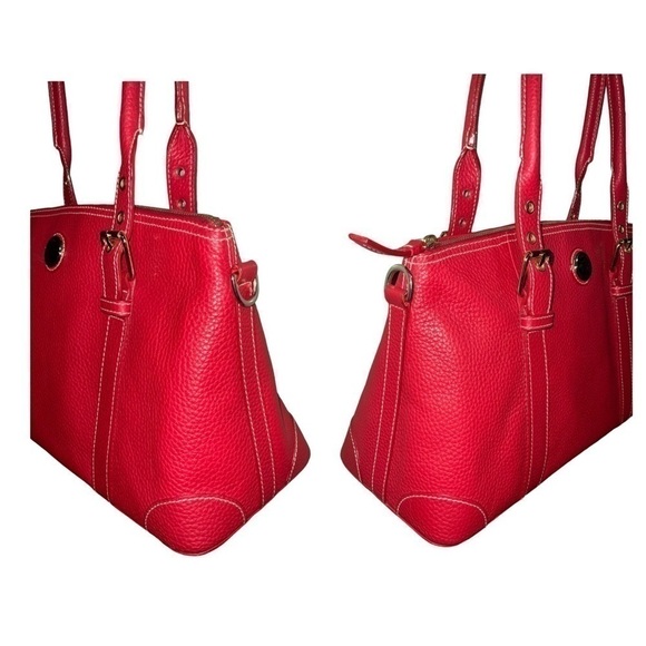 Dooney&Bourke Red Pebbled Leather Satchel /Top Handle Bag NWOT - Picture 5 of 13